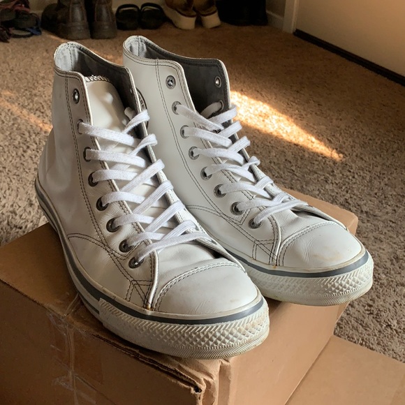 Vintage white leather converse